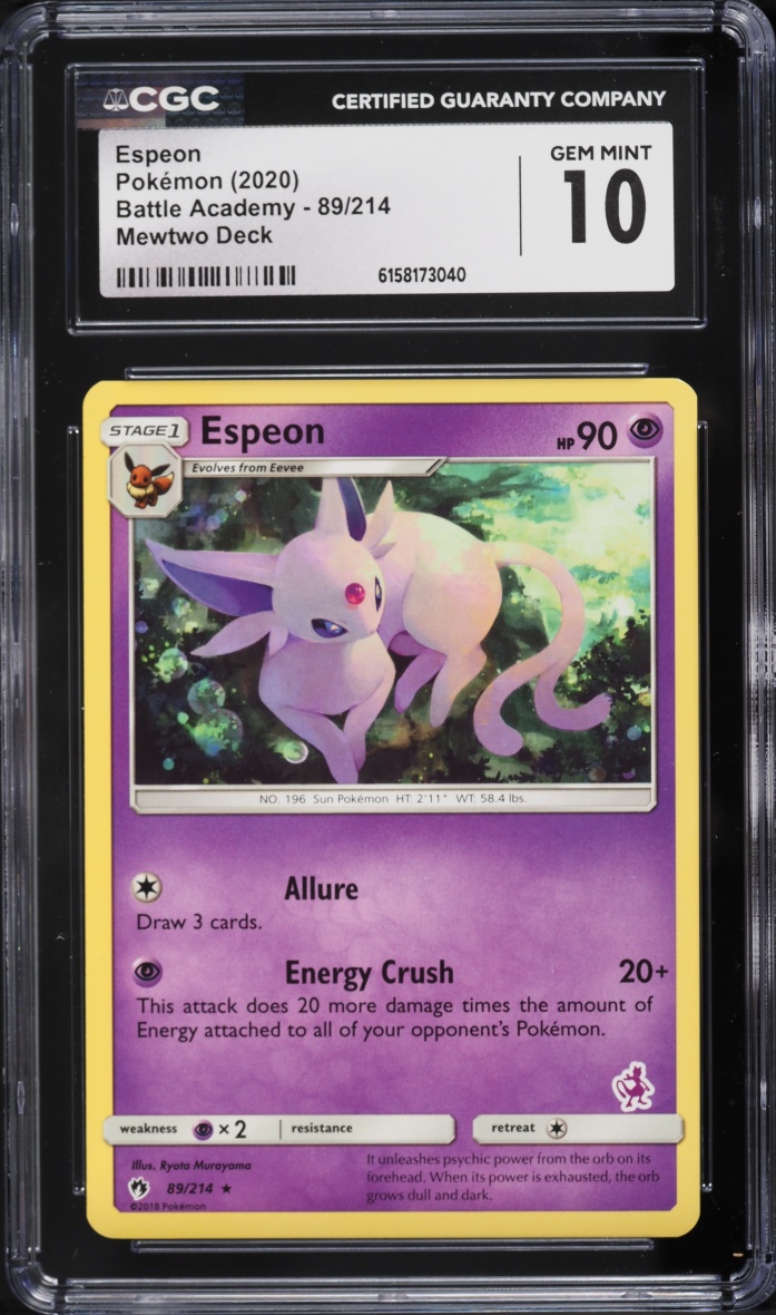 2020 Pokemon Sword & Shield Battle Academy Espeon #89 CGC 10 GEM MINT