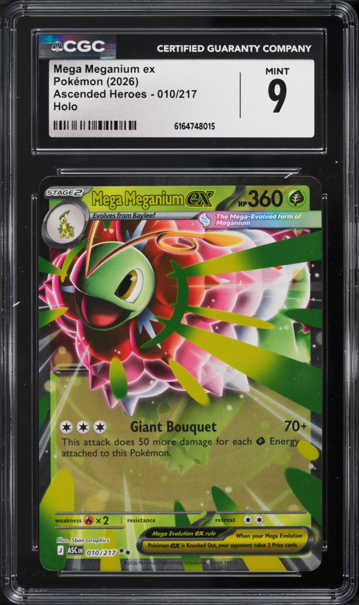 2026 Pokemon Mega Evolution Ascended Heroes Holo Mega Meganium EX #010 CGC 9 MINT