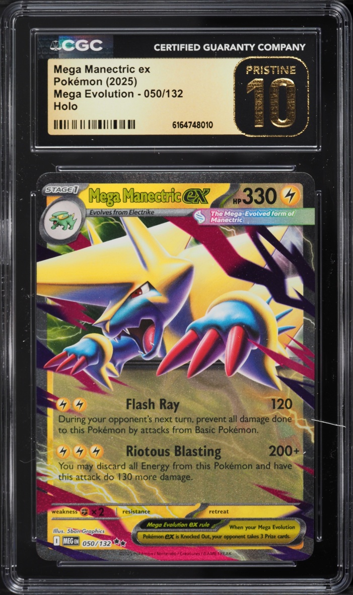 2025 Pokemon Mega Evolution Holo Mega Manectric Ex #50 CGC 10 PRISTINE