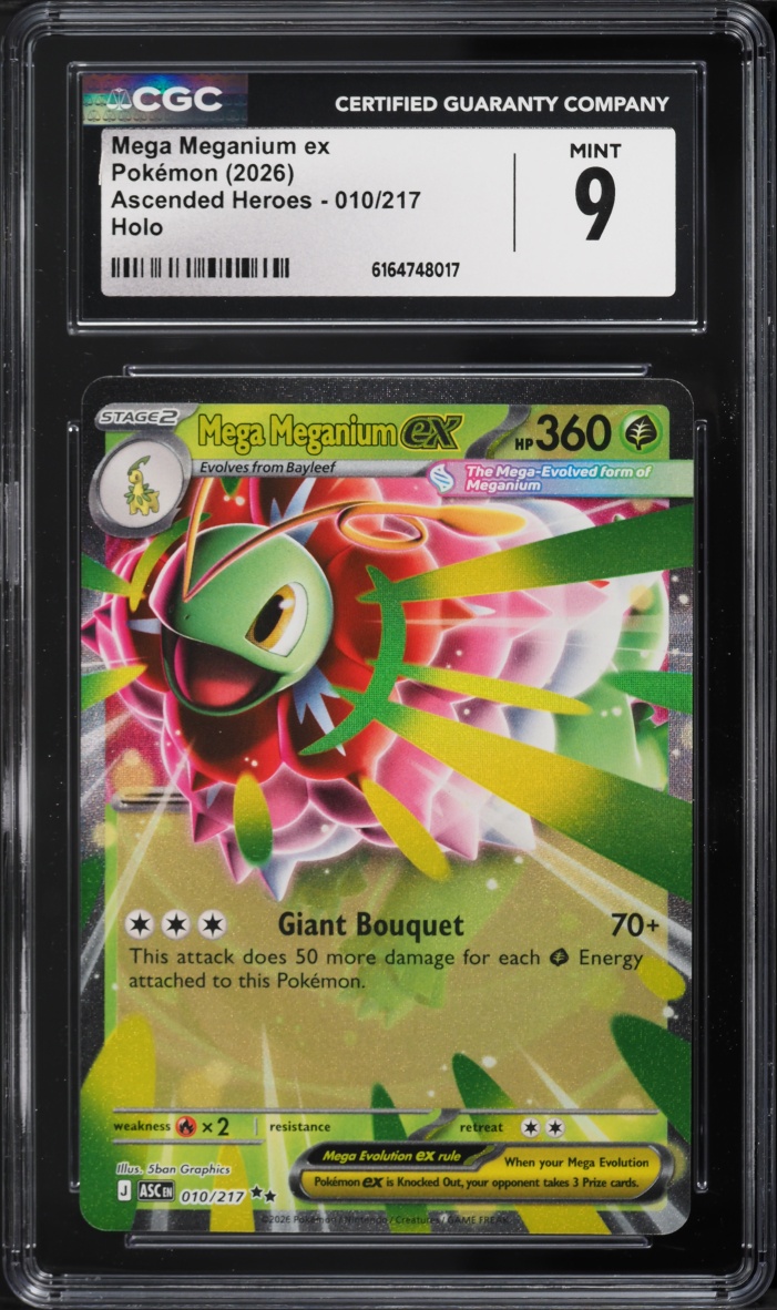 2026 Pokemon Mega Evolution Ascended Heroes Holo Mega Meganium EX #010 CGC 9 MINT