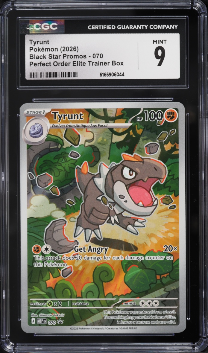 2026 Pokemon Mega Evolution Promo Perfect Order ETB Full Art Tyrunt #70 CGC 9 MINT