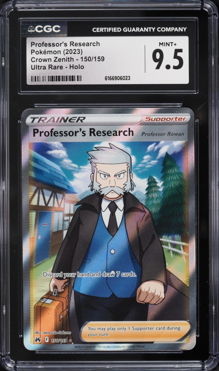 2023 Pokemon Sword & Shield Crown Zenith Full Art Professor's Research #150 CGC 9.5 MINT+