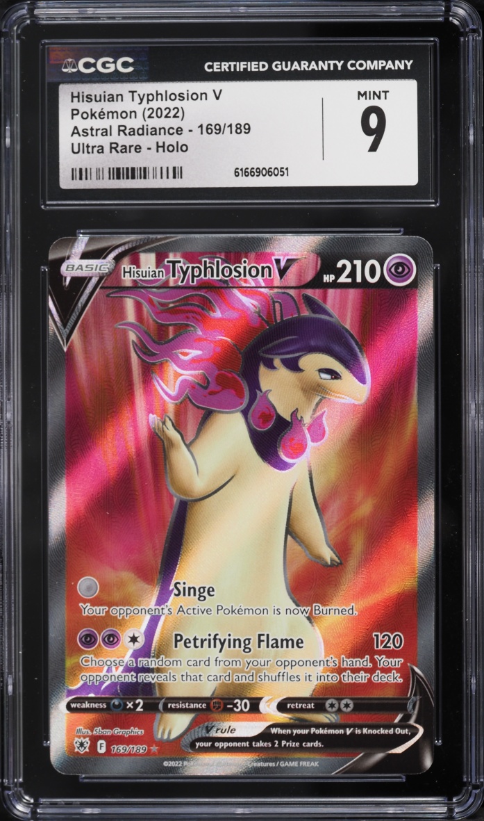 2022 Pokemon Sword & Shield Astral Radiance Full Art Hisuian Typhlosion V #169 CGC 9 MINT