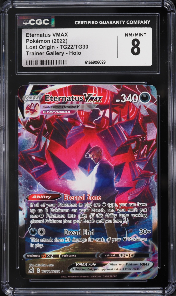 2022 Pokemon Sword & Shield Lost Origin Full Art Eternatus VMAX #TG22 CGC 8 NM-MT