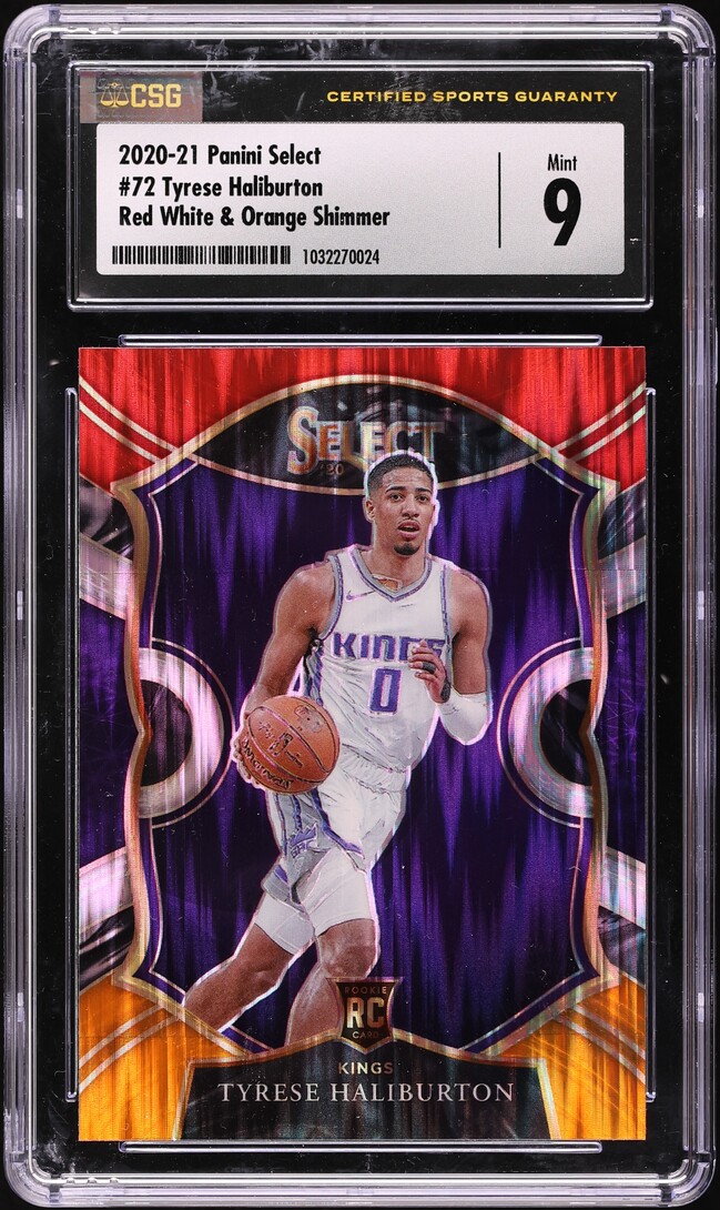 2020 Select Concourse Red White & Orange Shimmer Tyrese Haliburton ROOKIE #72 CSG 9 MINT