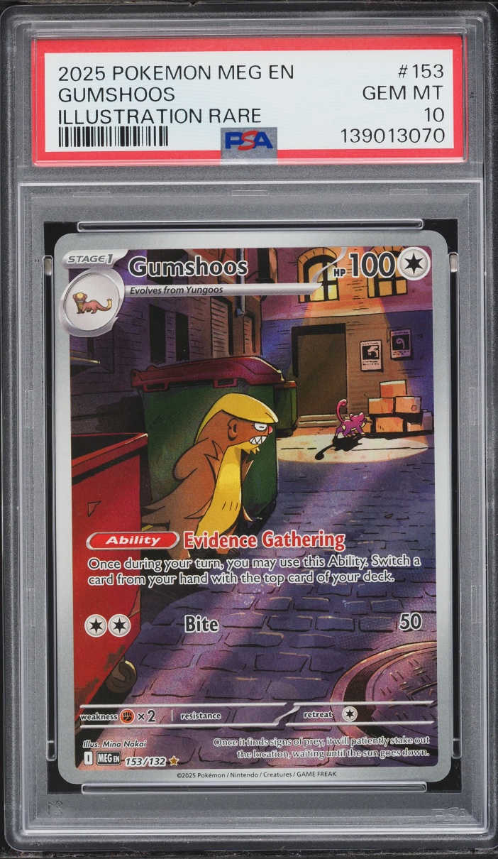 2025 Pokemon Mega Evolution IR Gumshoos #153 PSA 10 GEM MINT