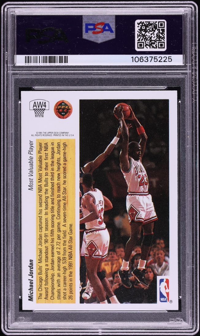 1991 Upper Deck Award Winner Holograms Michael Jordan #AW4 PSA 9 MINT