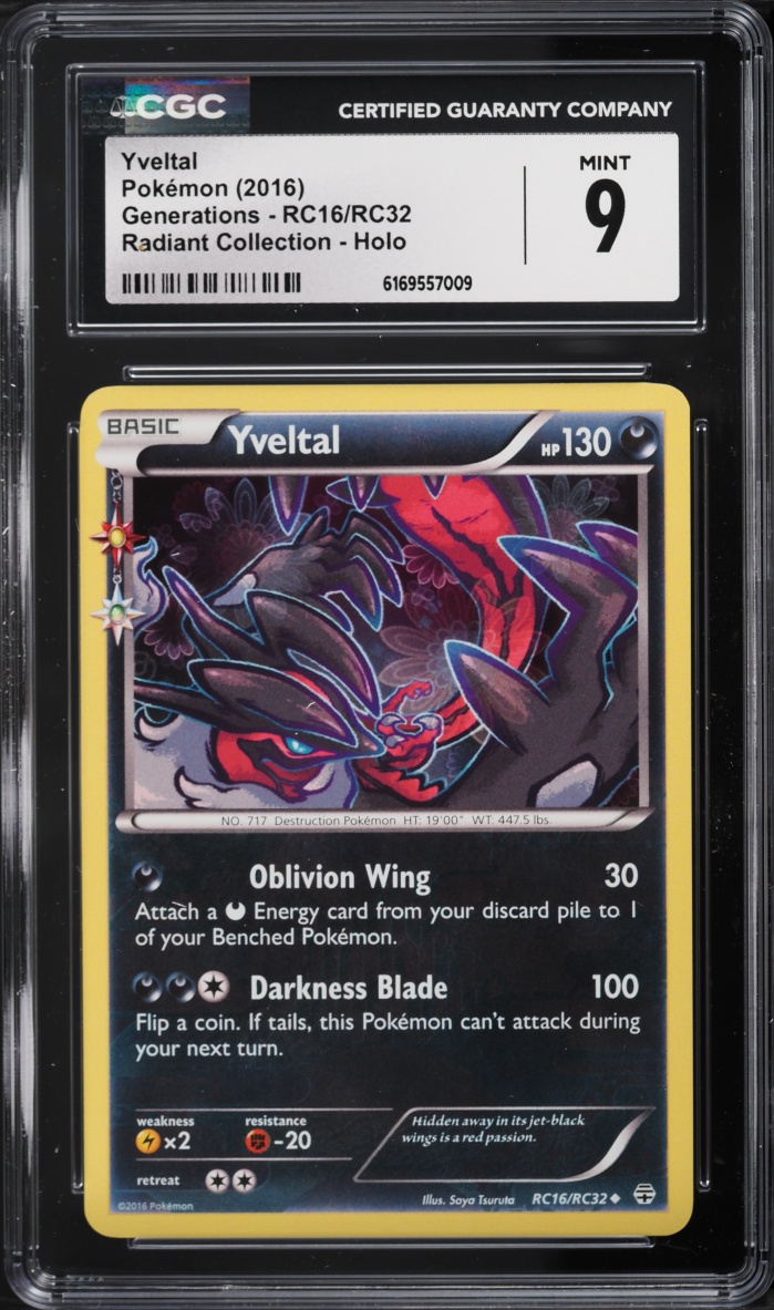 2016 Pokemon XY Generations Radiant Collection Holo Yveltal #RC16 CGC 9 MINT