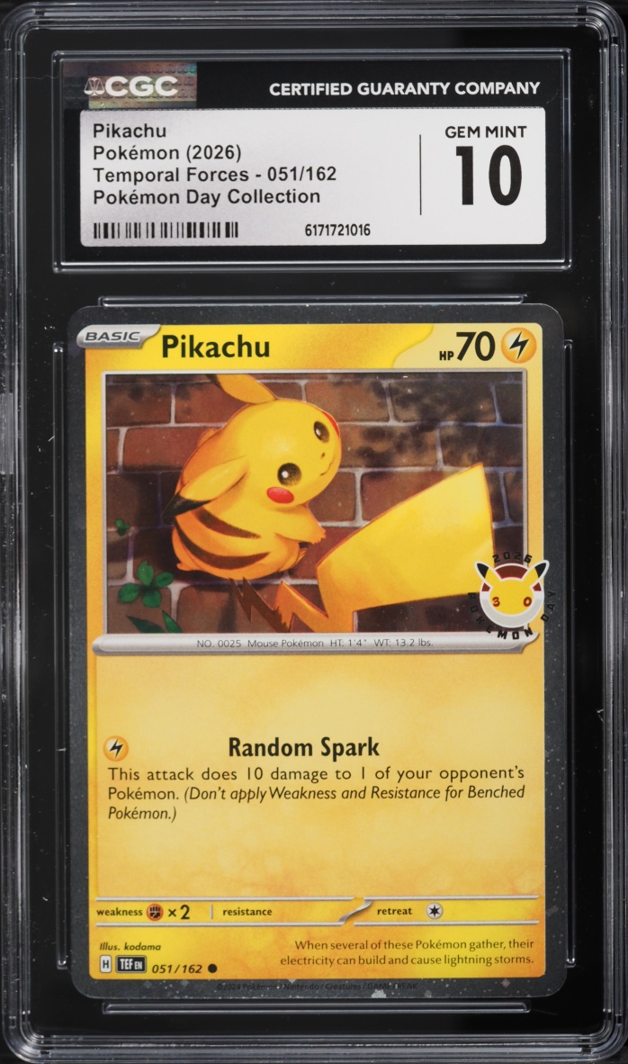 2026 Pokemon Day Collection Temporal Forces Pikachu #51 CGC 10 GEM MINT