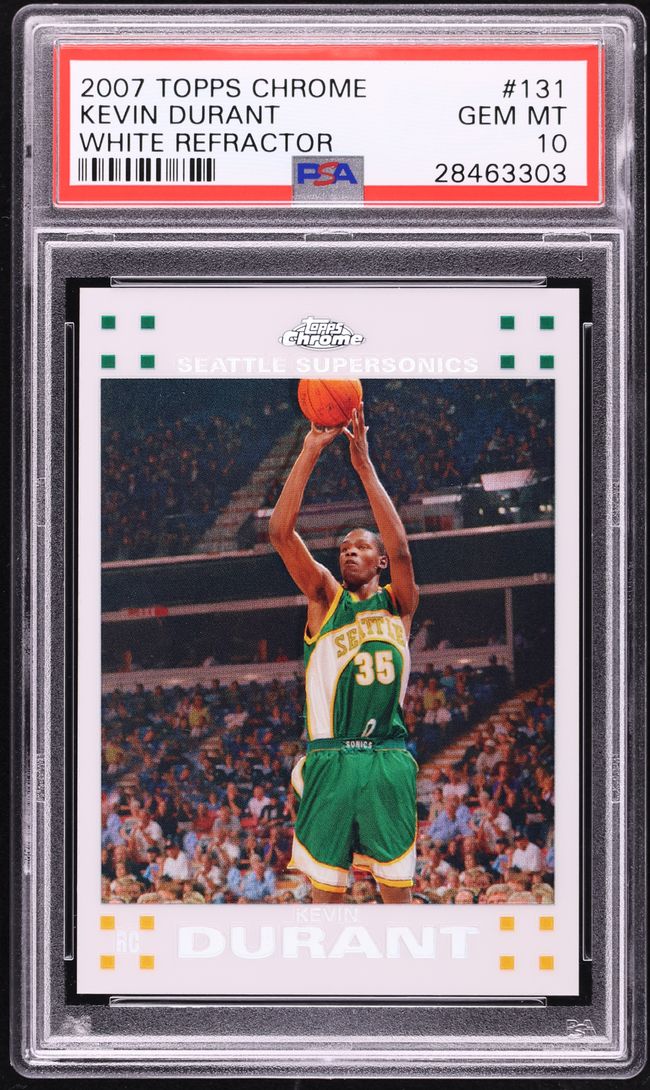 2007 Topps Chrome White Refractor Kevin Durant ROOKIE /99 #131 PSA 10 GEM MINT