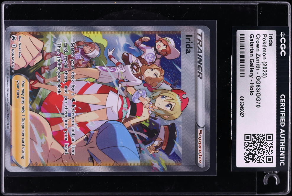 2023 Pokemon Sword & Shield Crown Zenith Full Art Irida #GG63 CGC AUTH