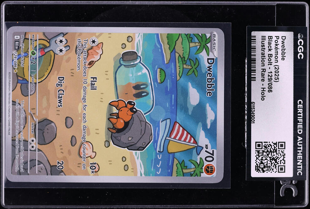 2025 Pokemon Scarlet & Violet Black Bolt IR Dwebble #129 CGC AUTH