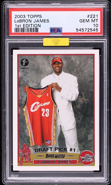 2003 Topps 1st Edition LeBron James ROOKIE #221 MBA PSA 10 GEM MINT
