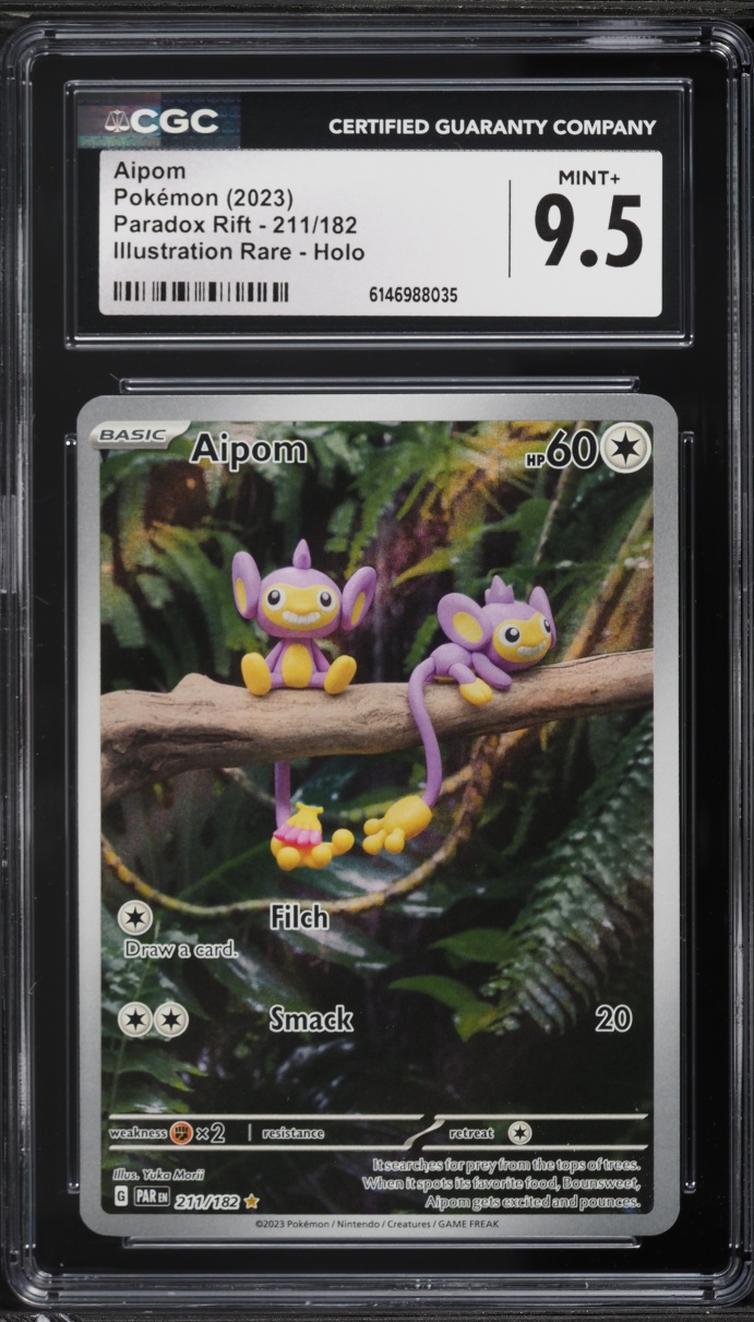 2023 Pokemon Scarlet & Violet Paradox Rift IR Aipom #211 CGC 9.5 MINT+