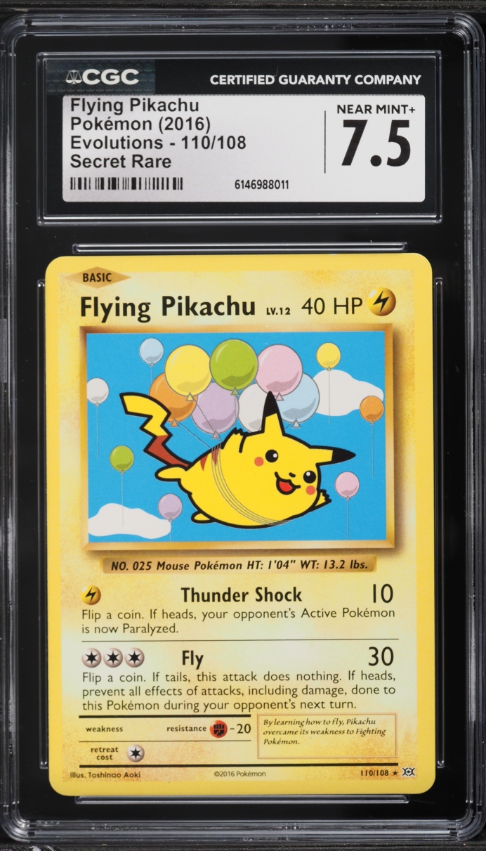 2016 Pokemon XY Evolutions Flying Pikachu #110 CGC 7.5 NRMT+
