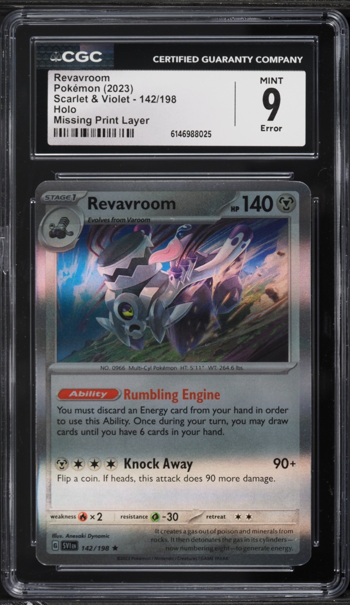2023 Pokemon Scarlet & Violet Holo Error Revavroom #142 CGC 9 MINT