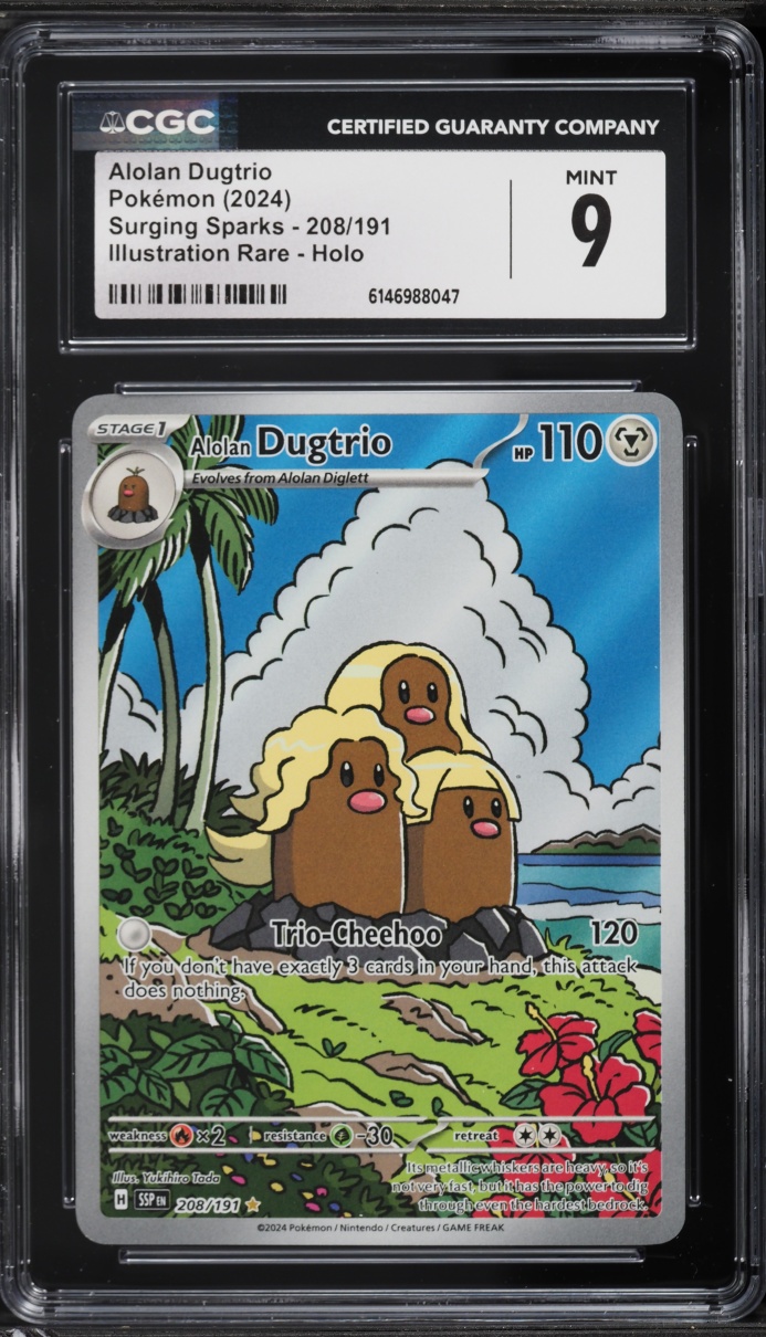 2024 Pokemon Scarlet & Violet Surging IR Alolan Dugtrio #208 CGC 9 MINT