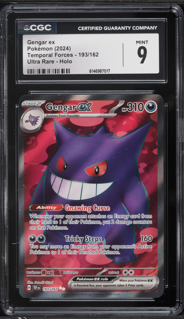 2024 Pokemon Scarlet & Violet Temporal Forces Full Art Gengar ex #193 CGC 9 MINT
