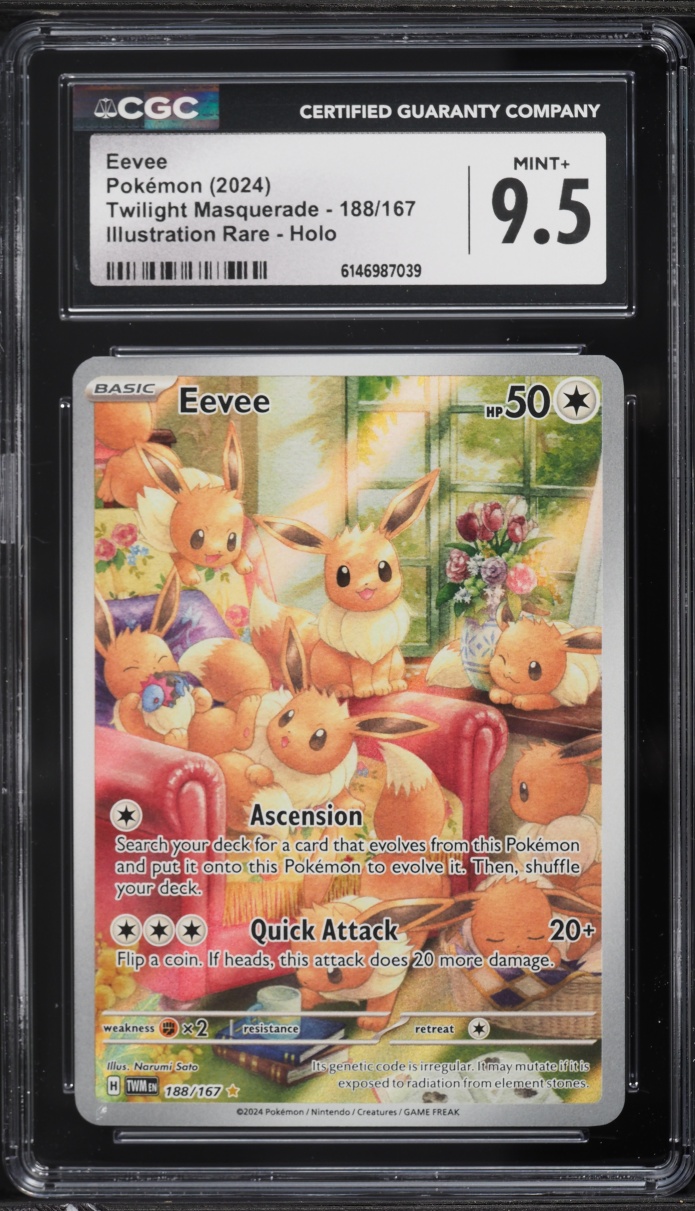 2024 Pokemon Scarlet & Violet Twilight Masquerade IR Eevee #188 CGC 9.5 MINT+