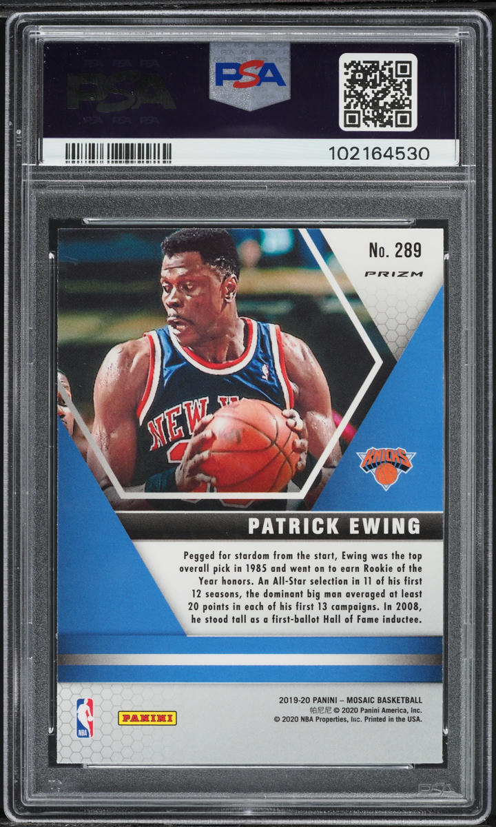 2019 Panini Mosaic Gold Wave Patrick Ewing #289 PSA 10 GEM MINT