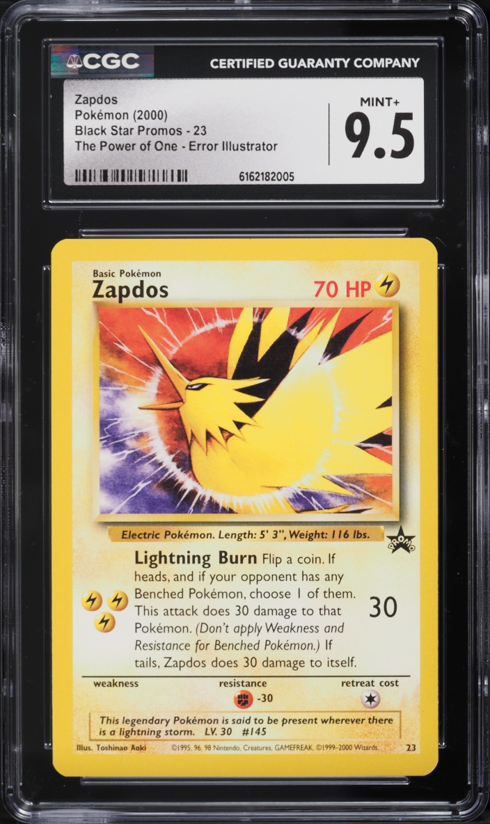 2000 Pokemon Black Star Promo Aoki Error Zapdos #23 CGC 9.5 MINT+