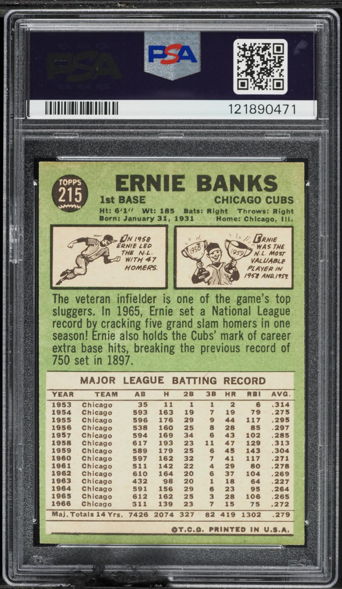 1967 Topps Ernie Banks #215 PSA 5 EX