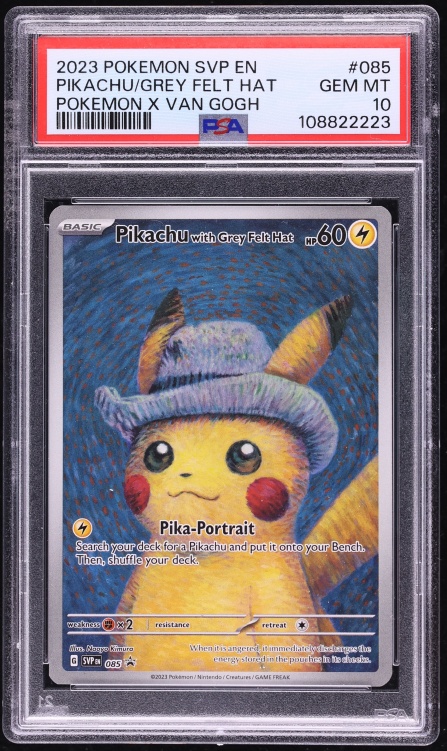 2023 Pokemon SV Promo Van Gogh Full Art Pikachu With Grey Felt Hat #85 PSA 10 GEM MINT