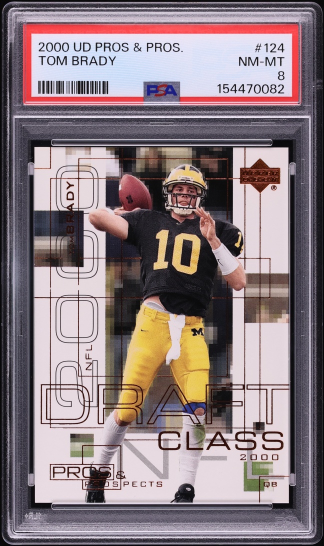2000 Upper Deck Pros & Prospects Tom Brady ROOKIE /1000 #124 PSA 8 NM-MT