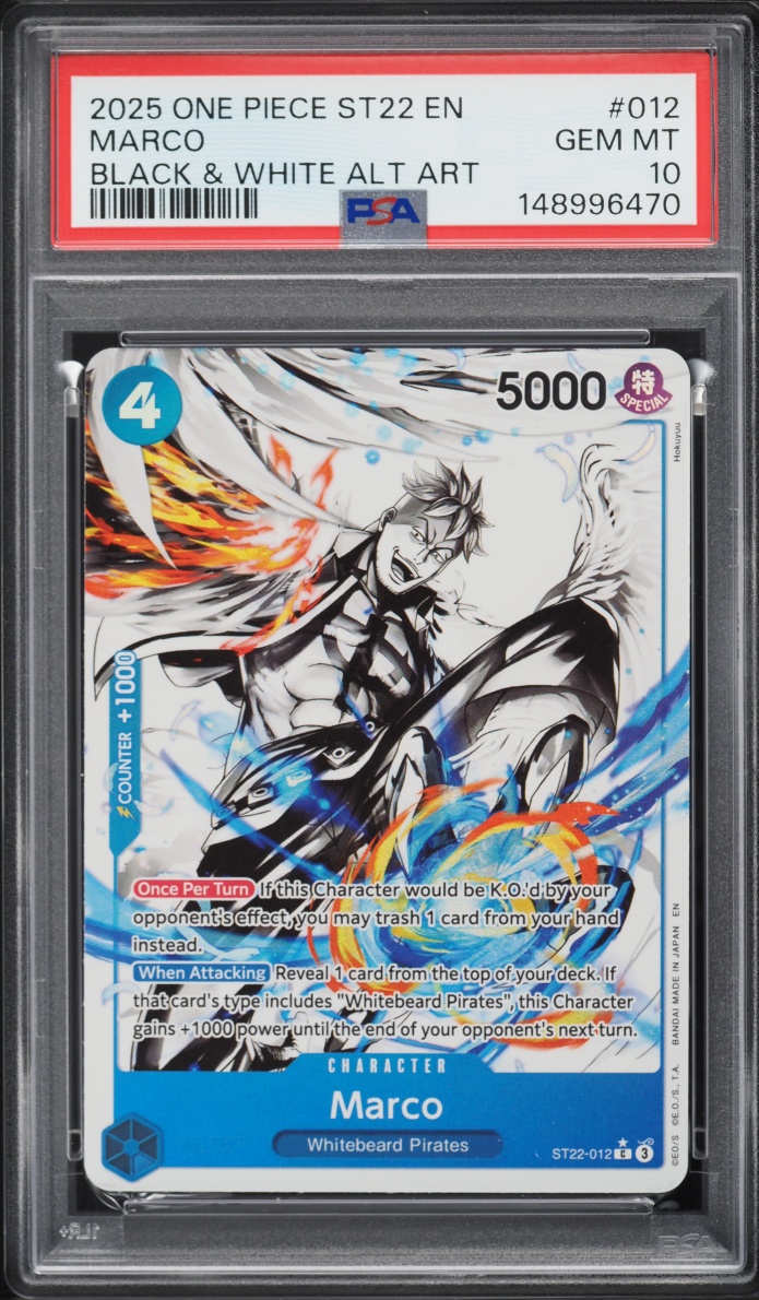 2025 One Piece Starter Deck Ace & Newgate Black & White Marco #ST22-012 PSA 10 GEM MINT