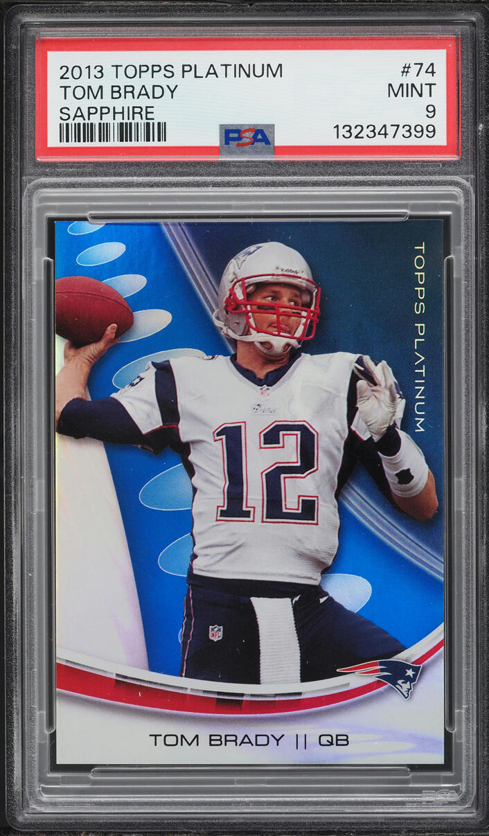 2013 Topps Platinum Sapphire Tom Brady #74 PSA 9 MINT