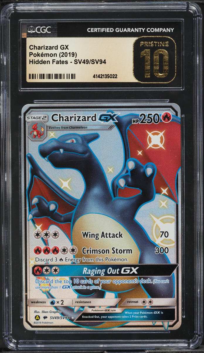 2019 Pokemon SM Hidden Fates Shiny Vault Holo Charizard GX #SV49 CGC 10 PRISTINE
