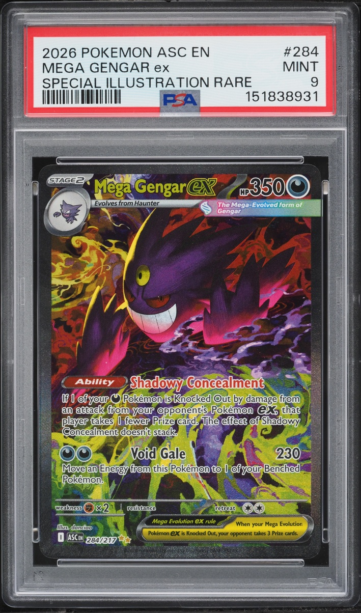 2026 Pokemon Mega Evolution Ascended Heroes SIR Mega Gengar ex #284 PSA 9 MINT
