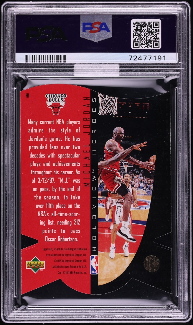 1997 SPx Holoview Heroes Die-Cut Michael Jordan #H1 MBA PSA 9 MINT - Photo 2