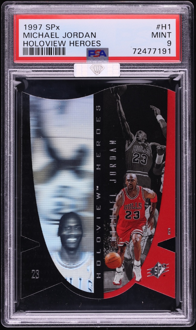 1997 SPx Holoview Heroes Die-Cut Michael Jordan #H1 MBA PSA 9 MINT