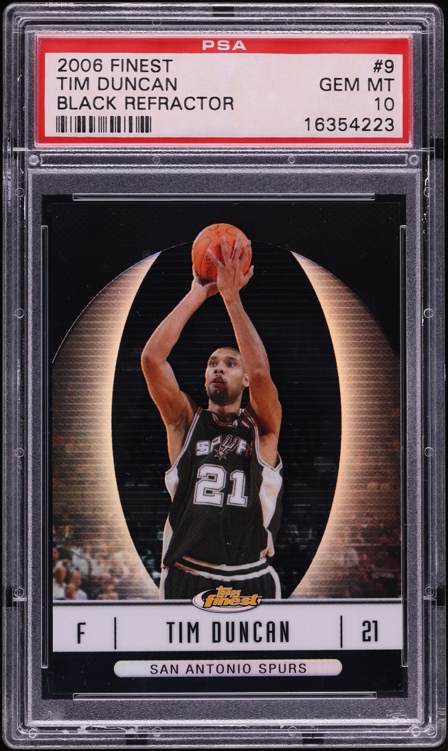 2006 Finest Black Refractor Tim Duncan /99 #9 PSA 10 GEM MINT