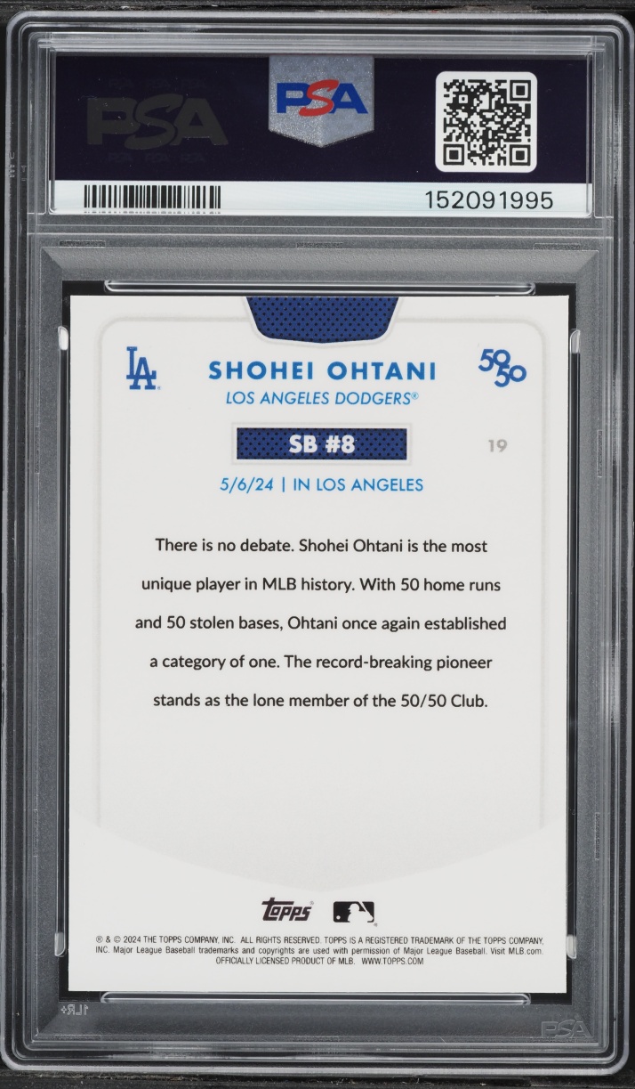 2024 Topps Chrome 50/50 Aqua Refractor Shohei Ohtani /75 #19 PSA 9 MINT