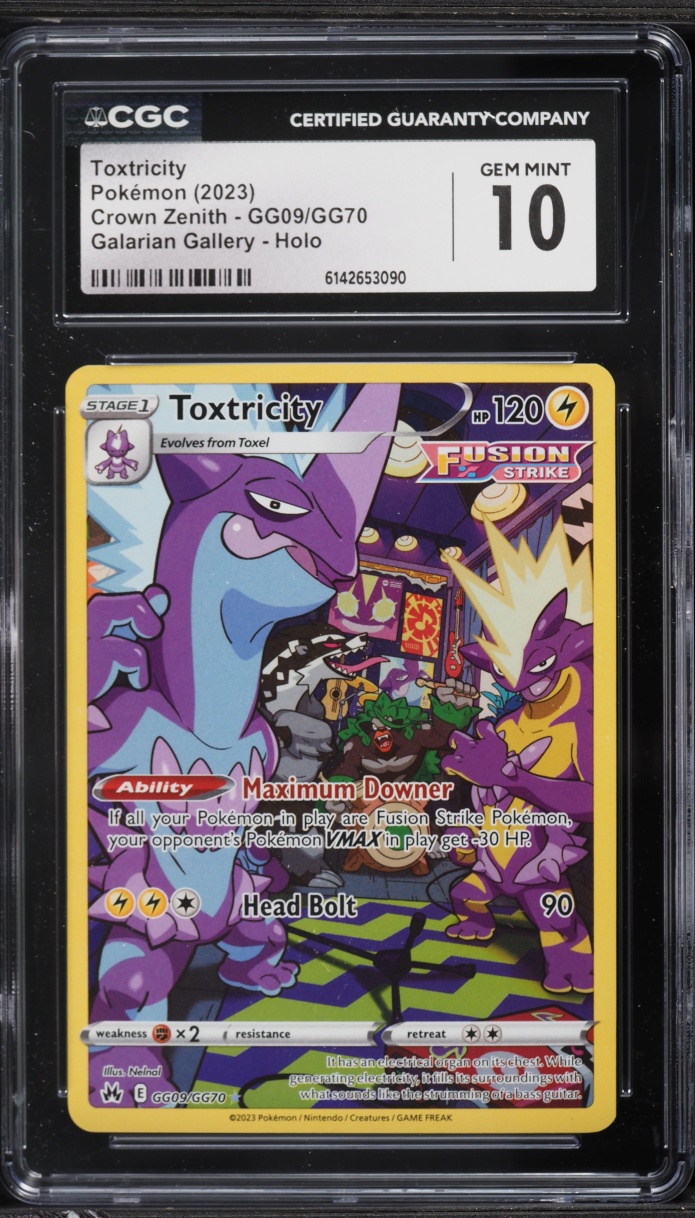 2023 Pokemon Sword & Shield Crown Zenith Galarian Gallery Alt Art Toxtricity #GG09 CGC 10 GEM