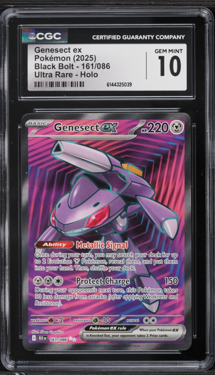 2025 Pokemon Scarlet & Violet Black Bolt Full Art Genesect Ex #161 CGC 10 GEM MINT