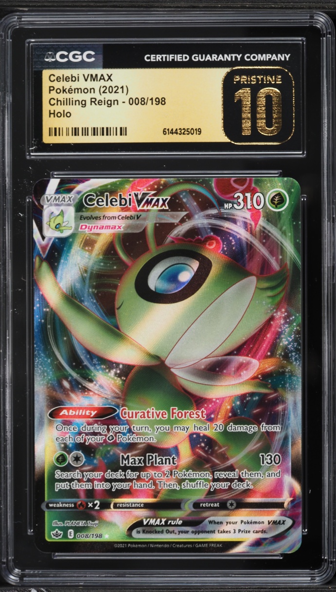 2021 Pokemon Sword & Shield Chilling Reign Holo Celebi VMAX #8 CGC 10 PRISTINE