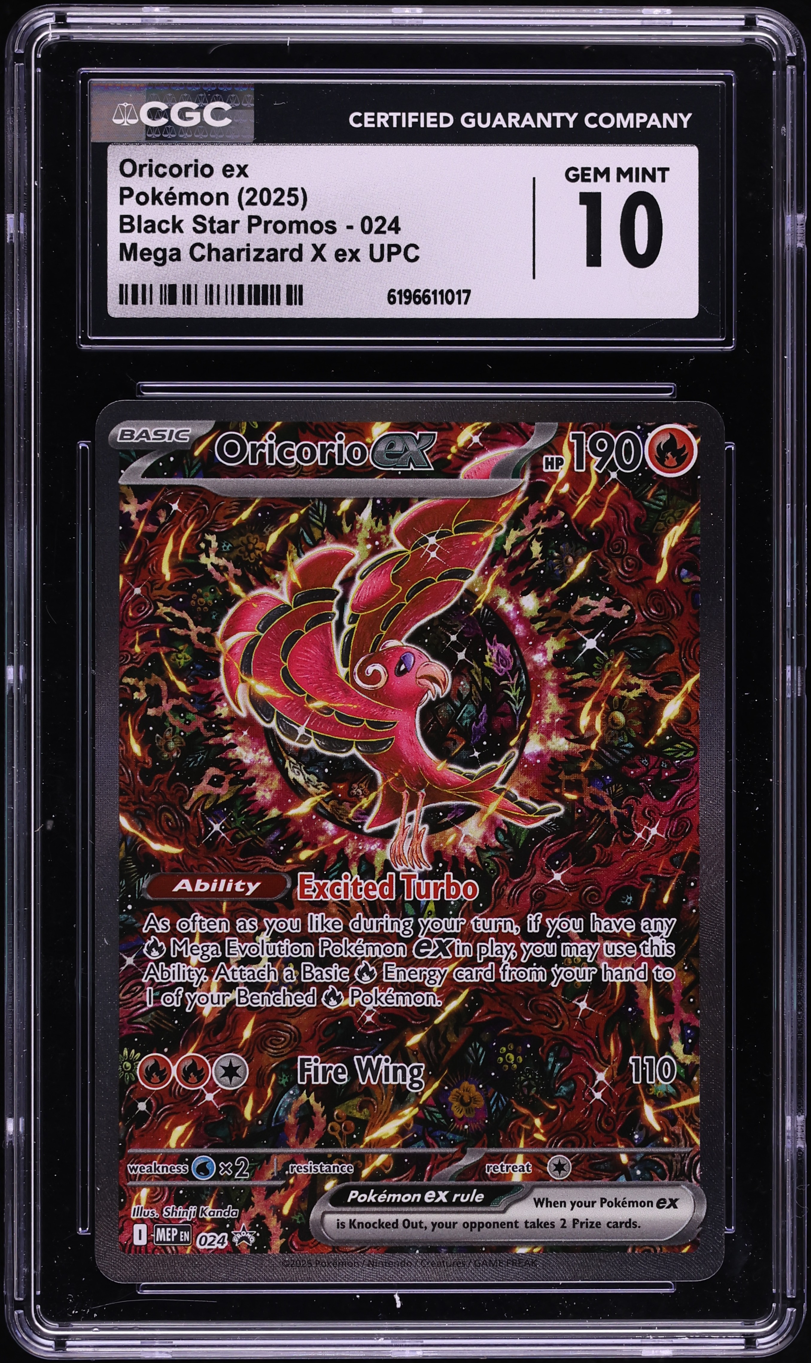 2025 Pokemon Mega Evolution Promo Ultra Premium Full Art Oricorio ex #24 CGC 10 GEM MINT