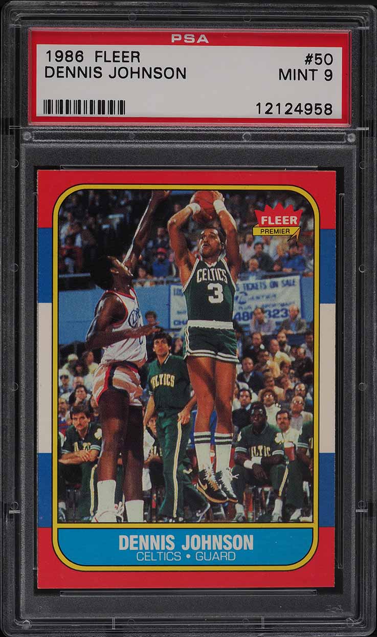 1986 Fleer Basketball Dennis Johnson #50 PSA 9 MINT
