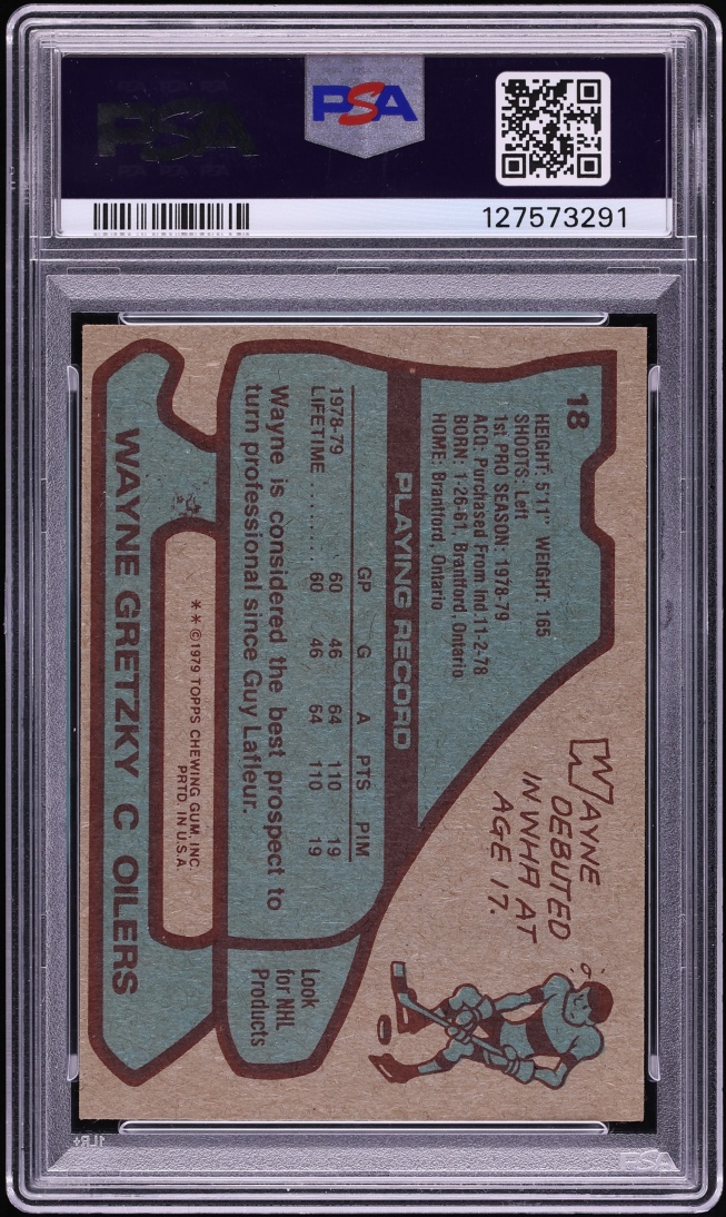 1979 Topps Hockey Wayne Gretzky ROOKIE #18 PSA 5 EX
