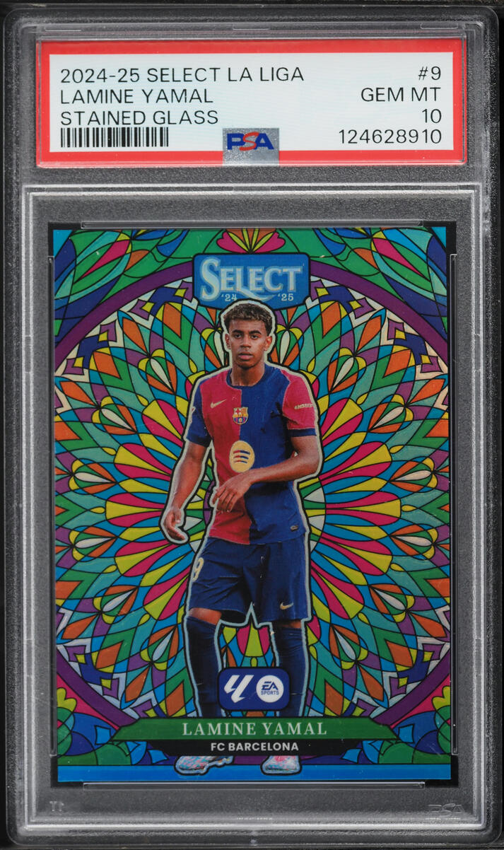2024 Panini Select La Liga Stained Glass Lamine Yamal #9 PSA 10 GEM MINT