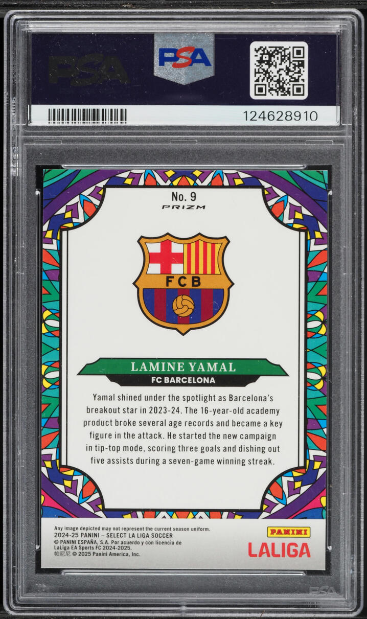 2024 Panini Select La Liga Stained Glass Lamine Yamal #9 PSA 10 GEM MINT