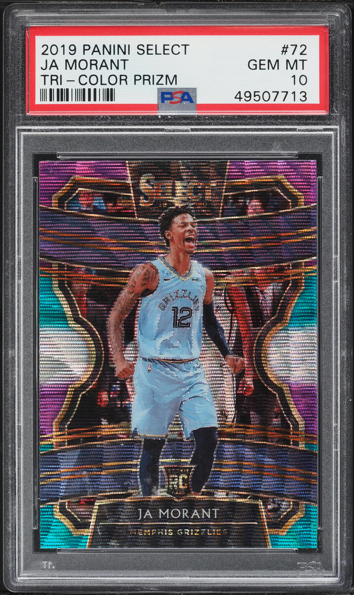 2019 Select Concourse Tri-Color Prizm Ja Morant ROOKIE #72 PSA 10 GEM MINT