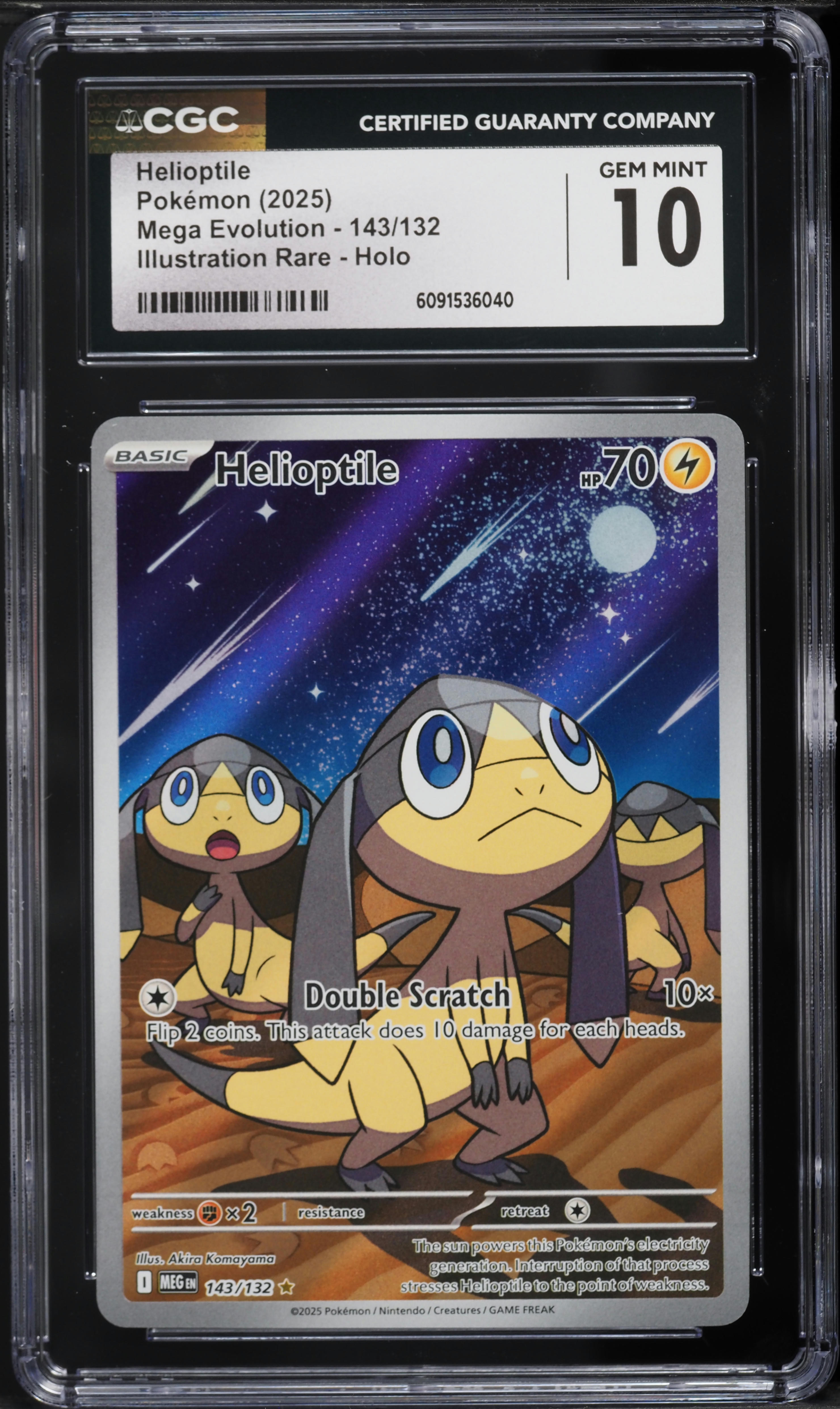 2025 Pokemon Mega Evolution IR Helioptile #143 CGC 10 GEM MINT