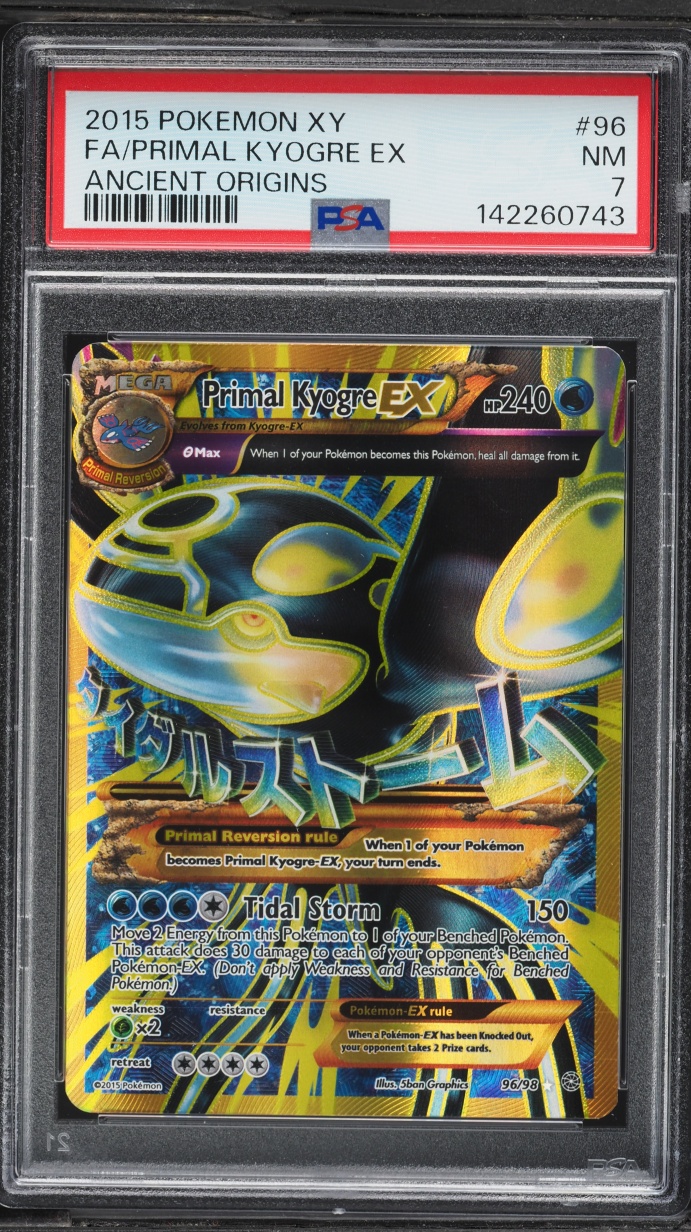 2015 Pokemon XY Ancient Origins Full Art Primal Kyogre EX #96 PSA 7 NRMT