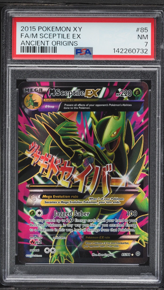 2015 Pokemon XY Ancient Origins Full Art M Sceptile EX #85 PSA 7 NRMT