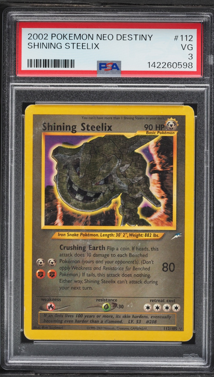 2002 Pokemon Neo Destiny Shining Steelix #112 PSA 3 VG