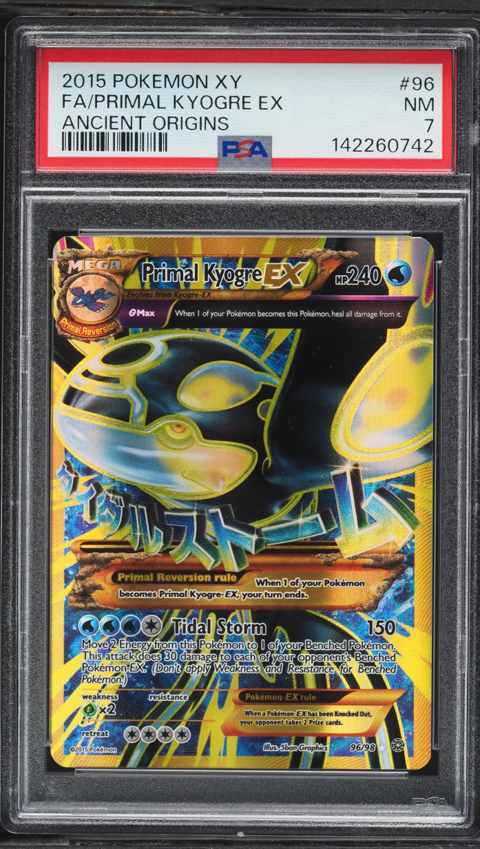 2015 Pokemon XY Ancient Origins Full Art Primal Kyogre EX #96 PSA 7 NRMT